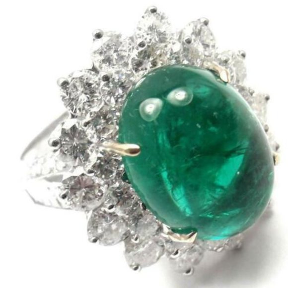 Authentic Craig Drake 18k White Gold Large 10.97ct Emerald Diamond Cocktail Ring - Picture 2 of 12